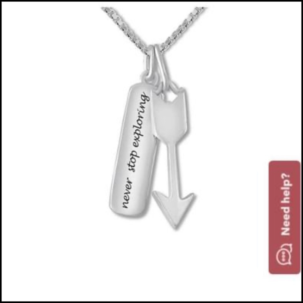 "Never Stop Exploring"Arrow Sterling Silver Charms